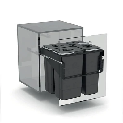 EKOTECH - Beépíthető hulladékgyűjtő FRONT 60 - 1x7 liter+3x26 liter