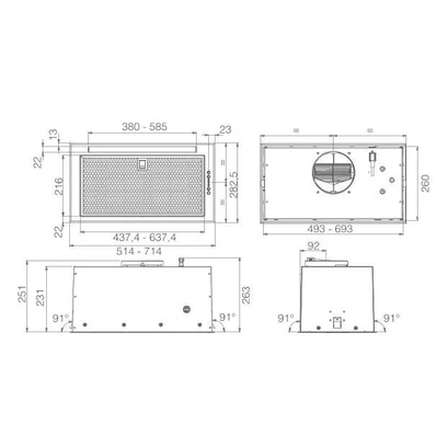 Elica - Páraelszívó FOLD BL MAT/A/72