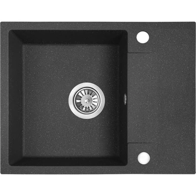 RIO MINI minicsepptálcás gránit fekete mosogató szifonnal,  56x44x17,5 cm