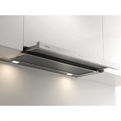Pando IES/90 inox/fehér üveg érintősz. teleszkópos páraelszívó