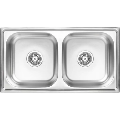 LAVEO STANDARD kétmedencés inox mosogató szifonnal