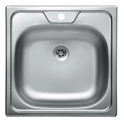 LIVINOX 144 karcálló szövetmintás rozsdamentes acél mosogató, 480 x 480 mm