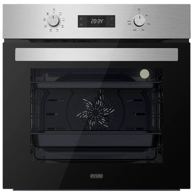EVIDO LEVEL 60X beépíthető sütő, multifunkciós, 60 cm, inox/fekete üveg