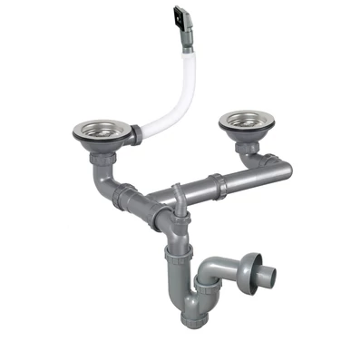 LIVINOX S-730-K2 lefolyógarnitúra szifonnal, 2 x 3 1/2-es