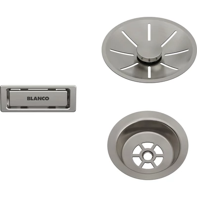 BLANCO InFino szett egy medencés mosogatóhoz, satin platinum, lefolyógarnitúrát nem tartalmaz