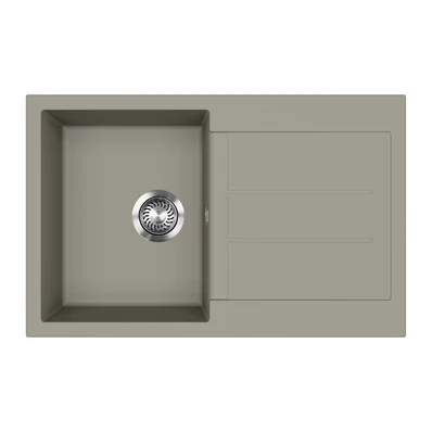 EVIDO Cubo 45S gránit mosogató, 780 x 500 mm, platina