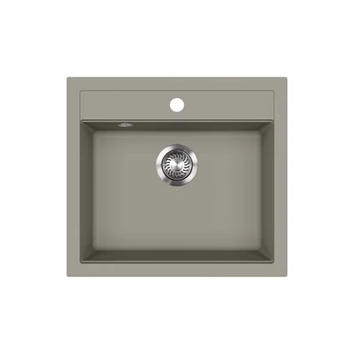 EVIDO Quadro 6 gránit mosogató, 562 x 510 mm, platina