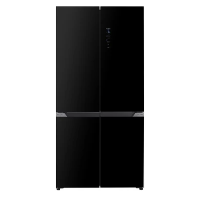 EVIDO SPACE FIT 505B szabadonálló 4 ajtós hűtő és fagyasztó, 91x190 cm, 505 l, D energiaosztály, fekete üveg