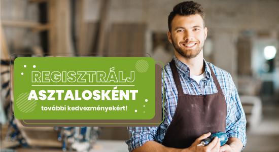 Regisztrálj asztalosként