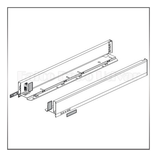 Blum Legrabox fiók 770M5002S 90-63mm Selyemfehér káva 500mm mélységű