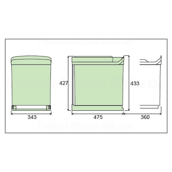 Hulladékgyűjtő 538 Szürke 2x21L