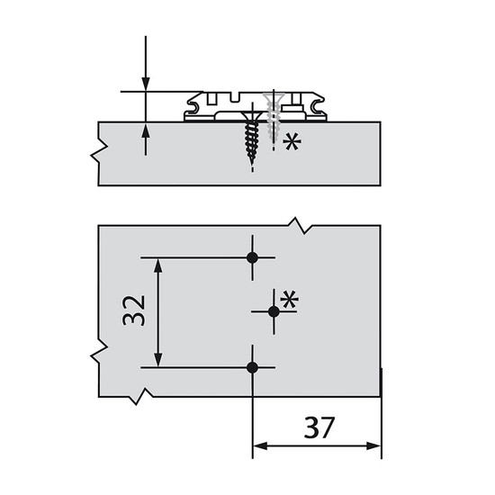Blum 173H7100 Excenteres keresztalakú szerelőtalp