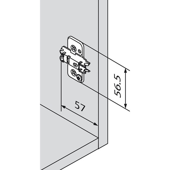 Blum 173H7100 Excenteres keresztalakú szerelőtalp