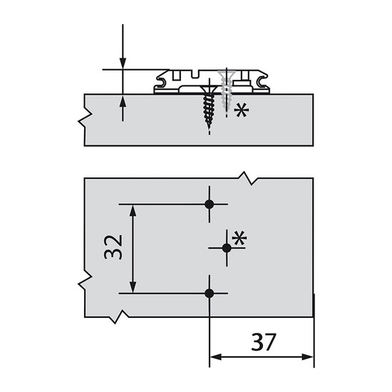 Blum 173L6100 Keresztalakú szerelőtalp