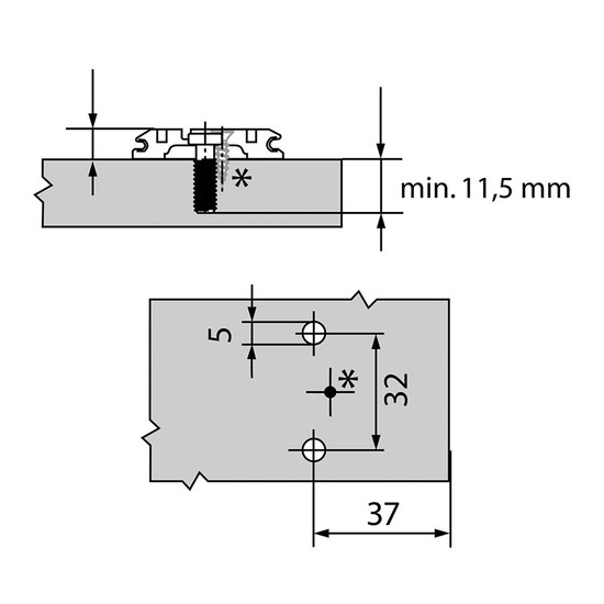 Blum 173L8130 Eurocsavaros keresztalakú szerelőtalp