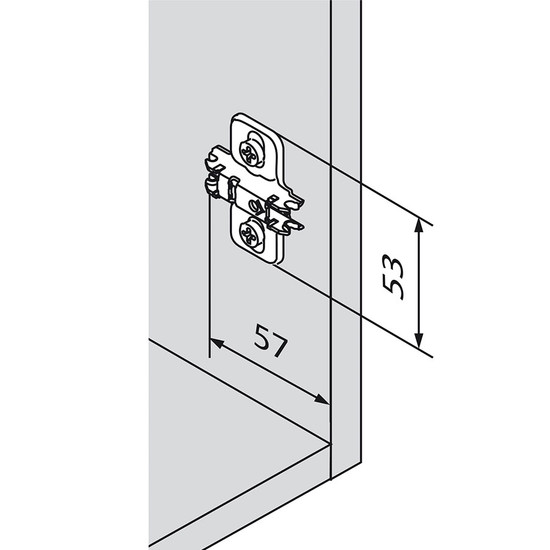 Blum 173L8130 Eurocsavaros keresztalakú szerelőtalp