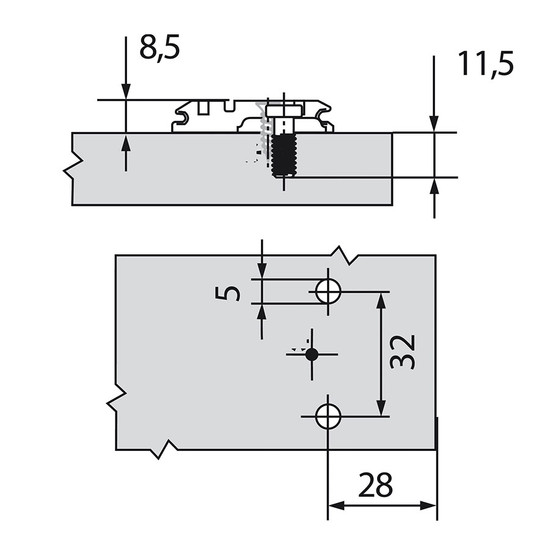Blum 173L8300 Eurocsavaros keresztalakú szerelőtalp