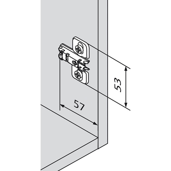 Blum 173L8300 Eurocsavaros keresztalakú szerelőtalp
