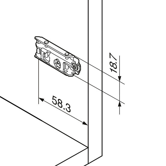 Blum 175H3100 Egyenes szerelőtalp-előlaprögzítő