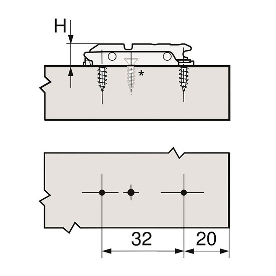 Blum 175H3100 Egyenes szerelőtalp-előlaprögzítő