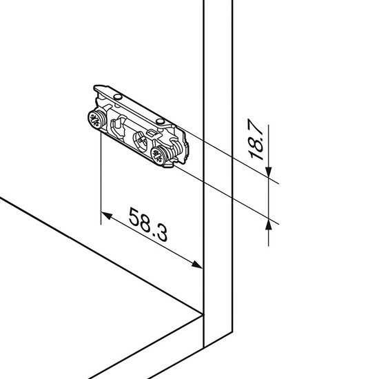 Blum 175H4100 0-ás egyenes szerelőtalp, univerzális, Eurocsavarral Blum 175H4100 0-ás egyenes szerelőtalp, univerzális, Eurocsavarral