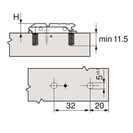 Blum 175H4100 0-ás egyenes szerelőtalp, univerzális, Eurocsavarral Blum 175H4100 0-ás egyenes szerelőtalp, univerzális, Eurocsavarral