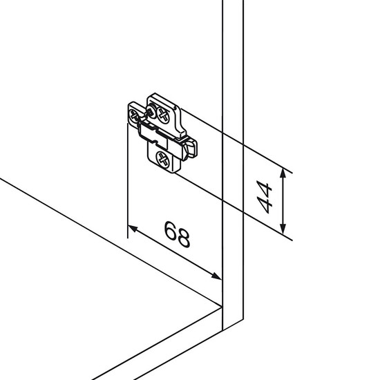 Blum 175H7190 9mm-es keresztalakú szerelőtalp