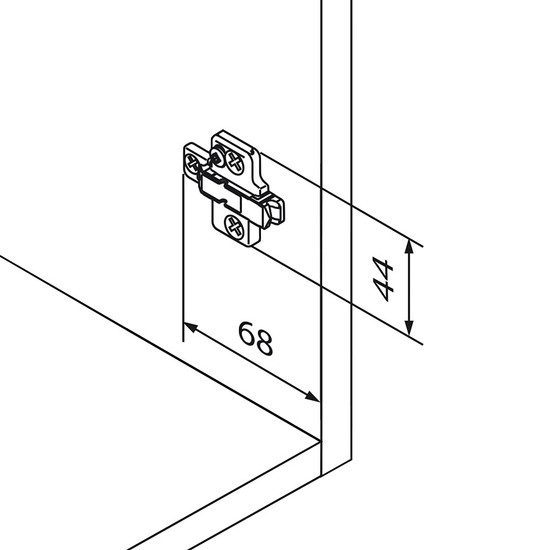 Blum 175H9160 6mm-es keresztalakú szerelőtalp