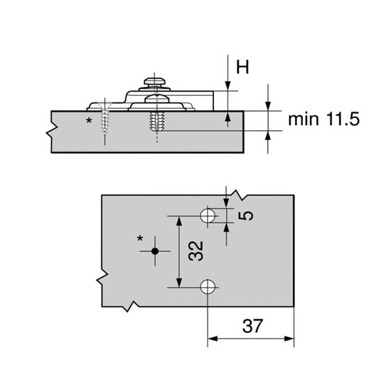 Blum 194K6100E Modul szerelőtalp Hűtőajtó pánthoz