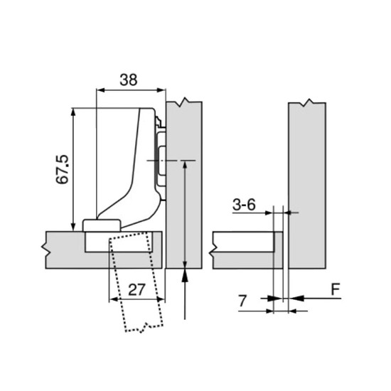 Blum 71M2750 Clip top 100° közézáródó kivetőpánt