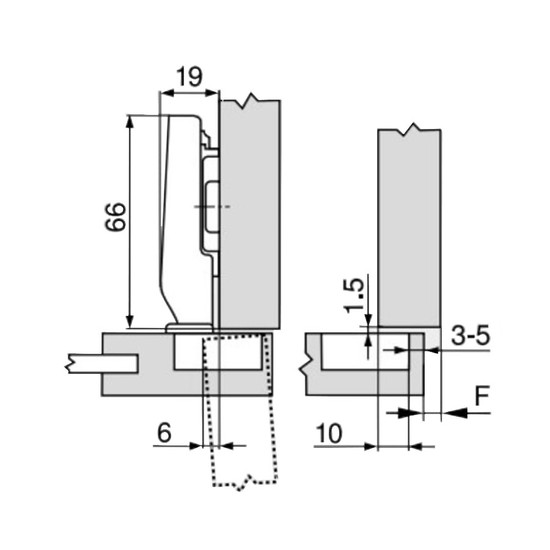 Blum 71T0550 Mini ráütődő kivetőpánt
