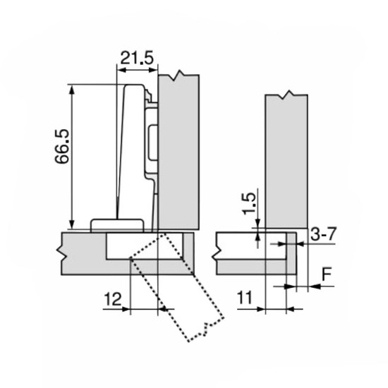Blum 71T3550 Clip top 110° ráütődő kivetőpánt Fék nélküli Blum 71T3550 Clip top 110° ráütődő kivetőpánt Fék nélküli