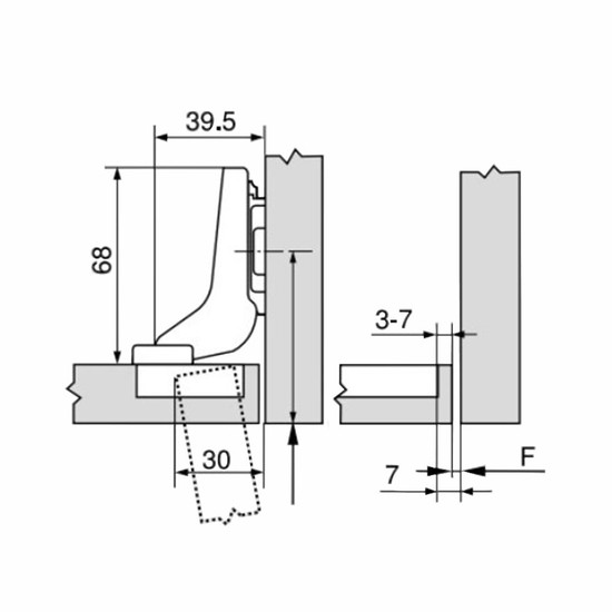 Blum 71T3750 Clip top 110° közézáródó kivetőpánt Fék nélküli Blum 71T3750 Clip top 110° közézáródó kivetőpánt Fék nélküli