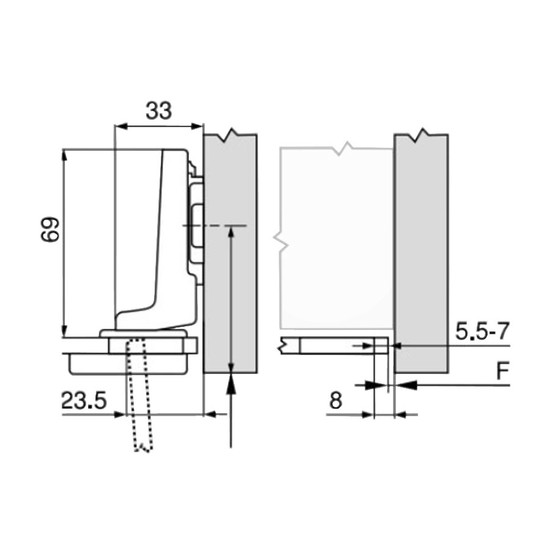 Blum 75T4300 Clip top Üvegajtópánt közézáródó rugós
