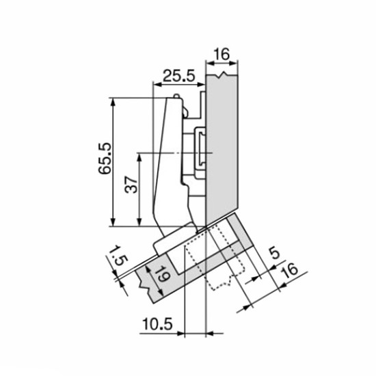 Blum 79B9456 Clip top +30° ráütődő kivetőpánt Beépített fékkel
