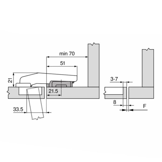 Blum 79B9550 Clip top Pillérpánt közézáródó Beépített fékkel Blum 79B9550 Clip top Pillérpánt közézáródó Beépített fékkel