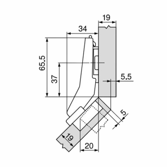 Blum 79B9658 Clip top +45° közézáródó kivetőpánt Beépített fékkel Blum 79B9658 Clip top +45° közézáródó kivetőpánt Beépített fékkel
