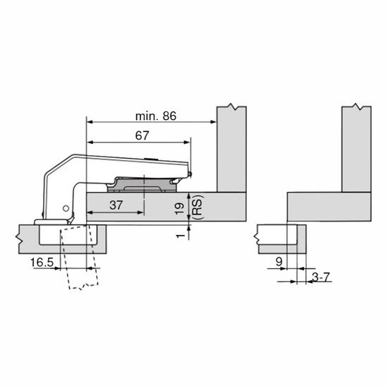 Blum 79B9950 Clip top Pillérpánt ráütődő Beépített fékkel Blum 79B9950 Clip top Pillérpánt ráütődő Beépített fékkel