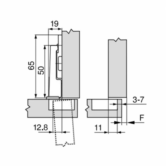 Blum 91K9550 Modul 95° Hűtőajtó kivetőpánt
