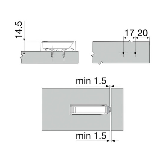 Blum 956.1201 Tip-on egyenes adapter rövid Selyemfehér