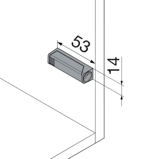 Blum 956.1201 Tip-on egyenes adapter rövid Selyemfehér