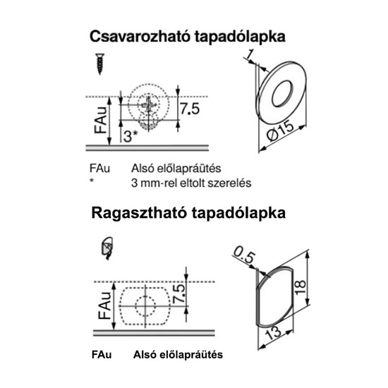 Blum 956A1004 Tip-on hosszú kilökéssel Szürke