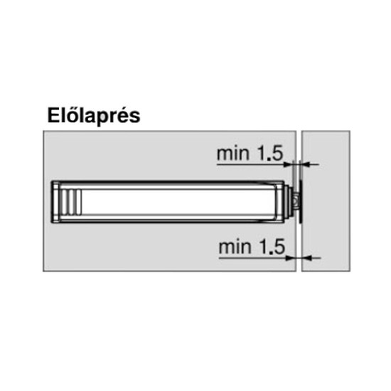 Blum 956A1201 Tip-on egyenes adapter hosszú Selyemfehér