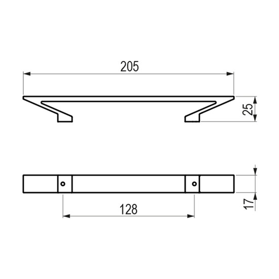 Bútorfogantyú Bench 128mm Arany csiszolt Tulip