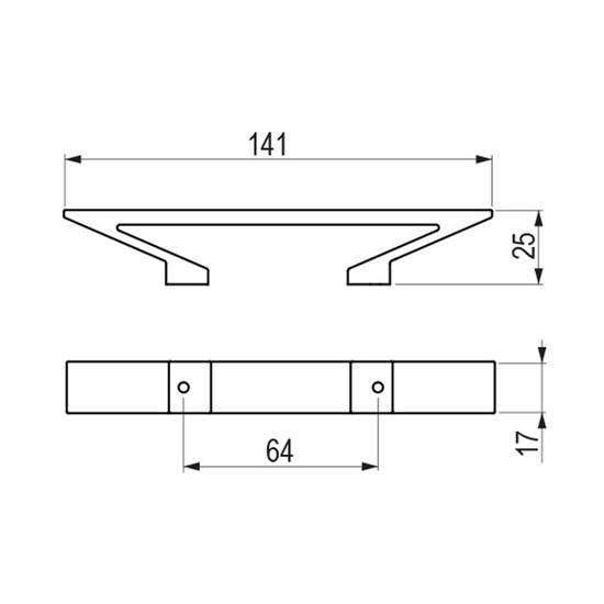 Bútorfogantyú Bench 64mm Matt Fekete Tulip Bútorfogantyú Bench 64mm Matt Fekete Tulip