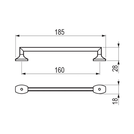 Bútorfogantyú Menfi 160mm Fekete matt Tulip