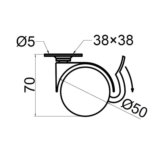 Bútorgörgő 311/FP.050 FÉKEZŐS TALPAS 50mm 35kg FEKETE Bútorgörgő 311/FP.050 FÉKEZŐS TALPAS 50mm 35kg FEKETE