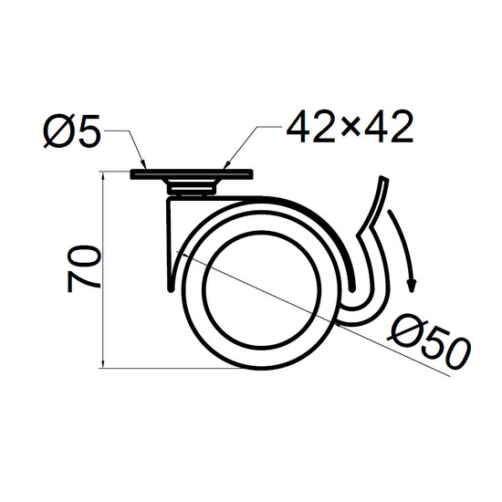 Bútorgörgő 311/MF.050 FÉKEZŐS TALPAS 50mm 35kg FEKETE-SZÜRKE Bútorgörgő 311/MF.050 FÉKEZŐS TALPAS 50mm 35kg FEKETE-SZÜRKE