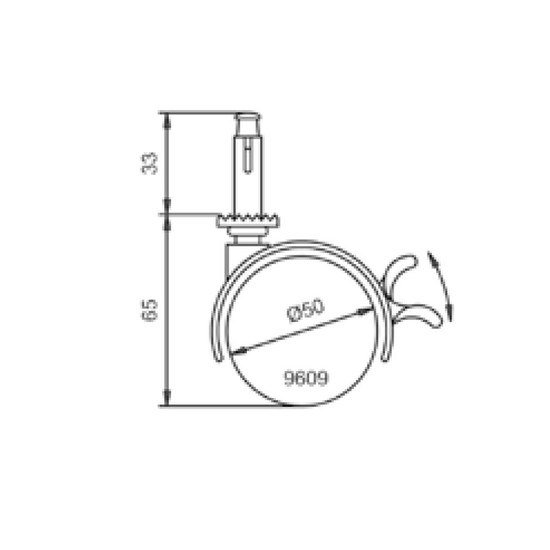 Bútorgörgő 9609 FÉKEZÖS HÜVELYES 50mm 40kg FEKETE