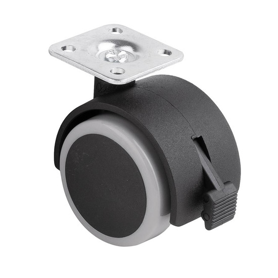 Bútorgörgő puha futófelülettel 50mm Szürke fékes Bútorgörgő puha futófelülettel 50mm Szürke fékes